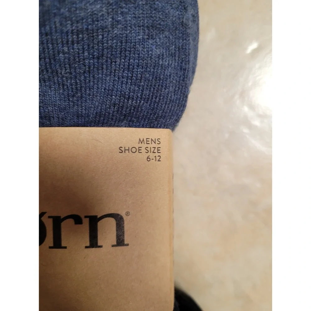 Born Mens 5 Pair 1/2 Cushion Warm 1/4 Socks Navy White Grey Black Size 6-12 NWT